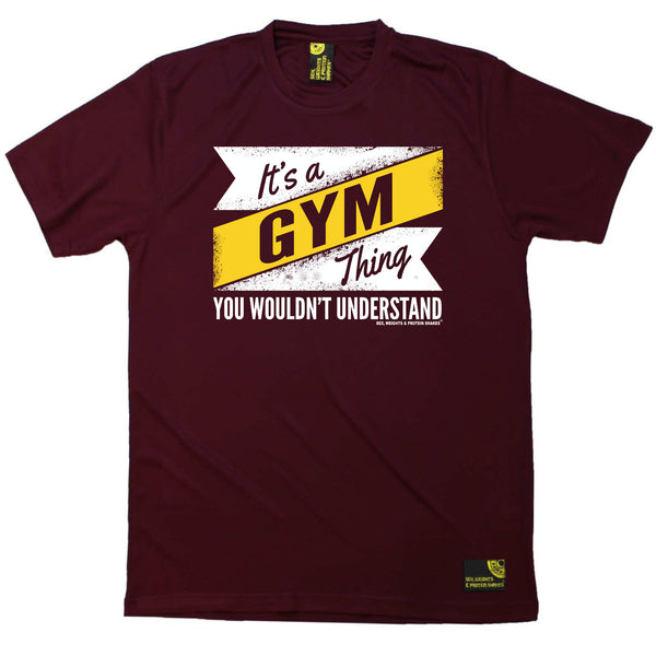 Sex Weights and Protein Shakes Gym Bodybuilding Tee - Its A Gym Thing - Dry Fit Performance T-Shirt