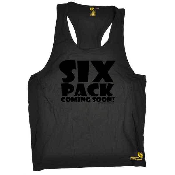 Sex Weights and Protein Shakes Gym Bodybuilding Vest - Black Six Pack Coming Soon - Bella Singlet Top