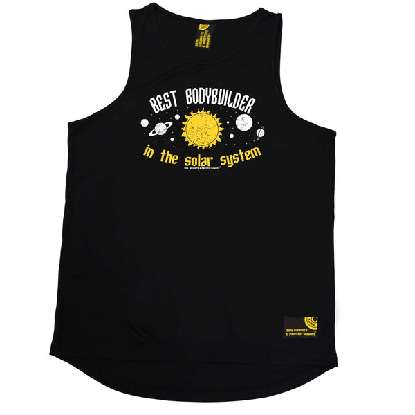 Sex Weights and Protein Shakes Gym Bodybuilding Vest - Best Bodybuilder In The Solar System - Dry Fit Performance Vest Singlet