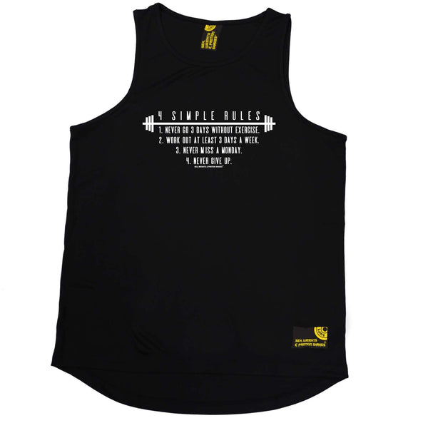 Sex Weights and Protein Shakes Gym Bodybuilding Vest - Four Simple Rules - Dry Fit Performance Vest Singlet