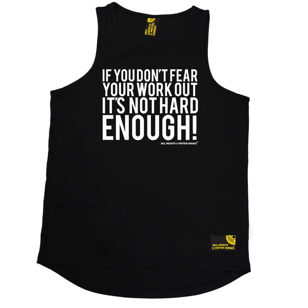 Sex Weights and Protein Shakes Gym Bodybuilding Vest - Dont Fear Workout Not Hard Enough - Dry Fit Performance Vest Singlet