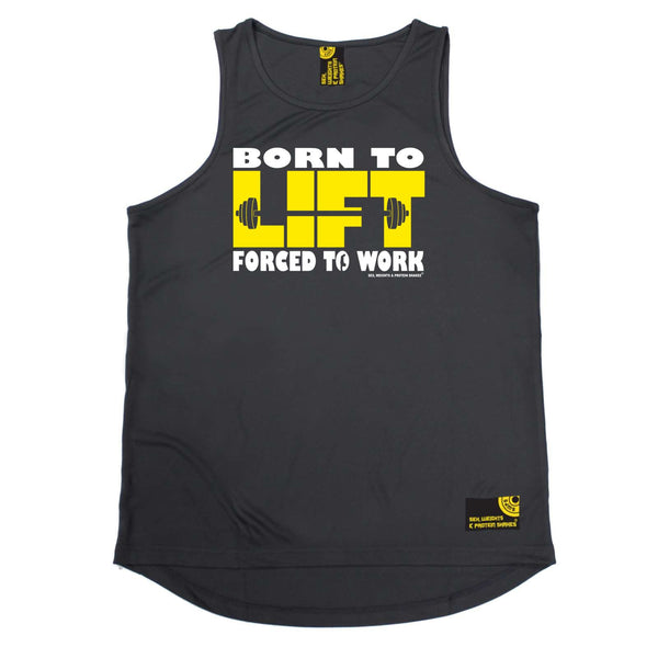 Sex Weights and Protein Shakes Gym Bodybuilding Vest - Born To Lift - Dry Fit Performance Vest Singlet
