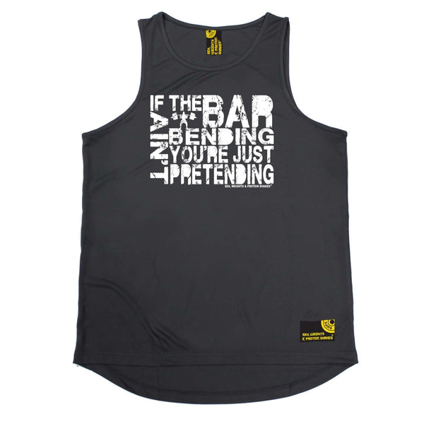 Sex Weights and Protein Shakes Gym Bodybuilding Vest - If The Bar Aint Bending - Dry Fit Performance Vest Singlet