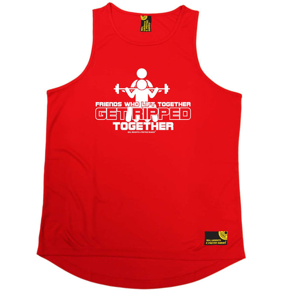 Sex Weights and Protein Shakes Gym Bodybuilding Vest - Friends Who Lift Together - Dry Fit Performance Vest Singlet