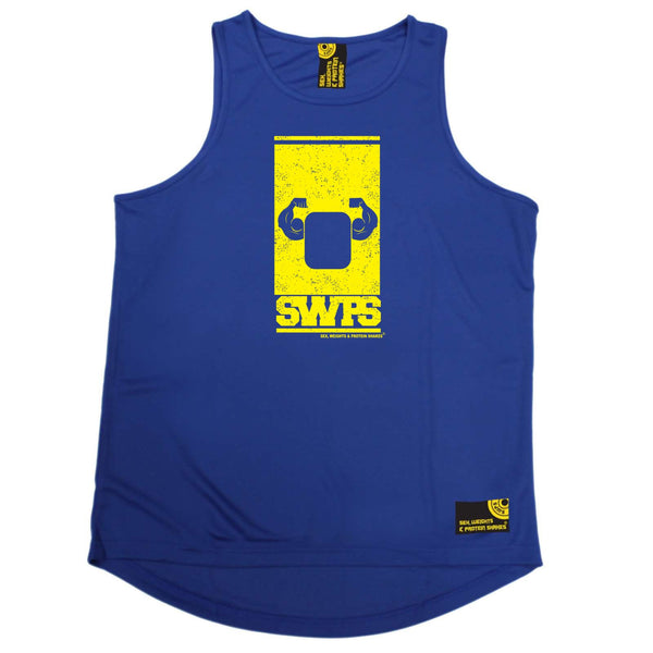 Sex Weights and Protein Shakes Gym Bodybuilding Vest - Flexing Arms Design - Dry Fit Performance Vest Singlet