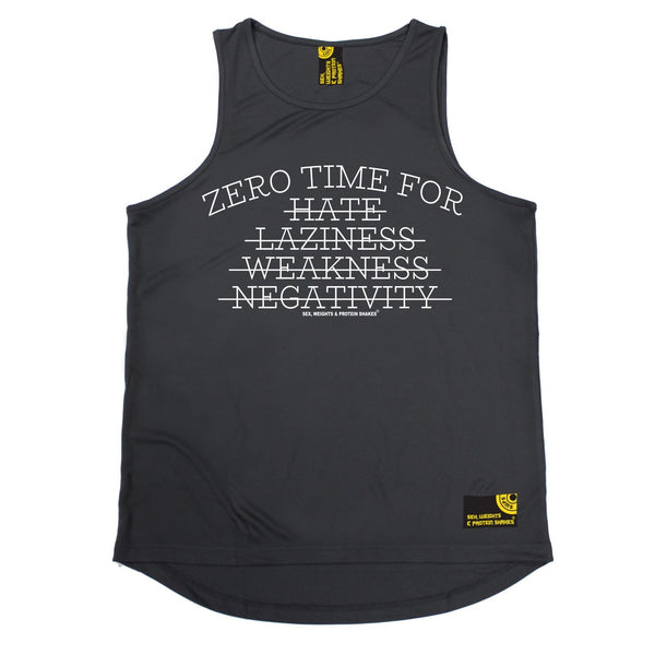 SWPS Zero Time For Hate … Negativity Sex Weights And Protein Shakes Gym Men's Training Vest