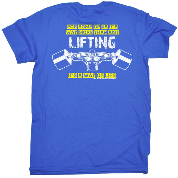 FB Sex Weights and Protein Shakes Gym Bodybuilding Tee - Lifting Way Of Life - Mens T-Shirt