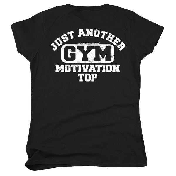 FB Sex Weights and Protein Shakes Gym Bodybuilding Tee - Just Another Gym Motivational Top -  Womens Fitted Cotton T-Shirt Top T Shirt