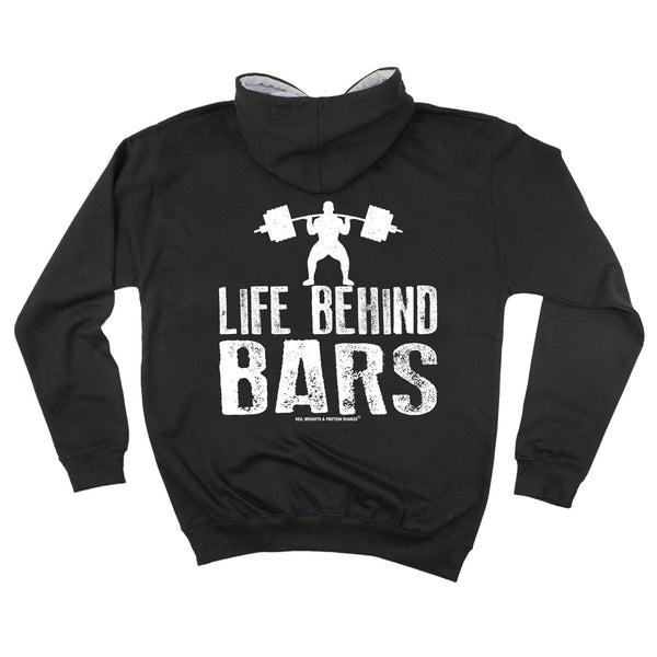 FB Sex Weights and Protein Shakes Gym Bodybuilding Tee - Life Behind Bars -  Womens Fitted Cotton T-Shirt Top T Shirt