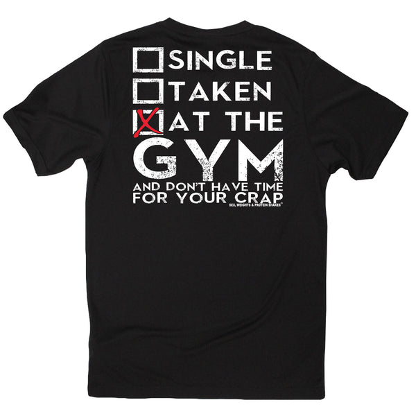 FB Sex Weights and Protein Shakes Gym Bodybuilding Tee - At The Gym - Dry Fit Performance T-Shirt