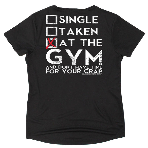 FB Sex Weights and Protein Shakes Womens Gym Bodybuilding Tee - At The Gym - V Neck Dry Fit Performance T-Shirt
