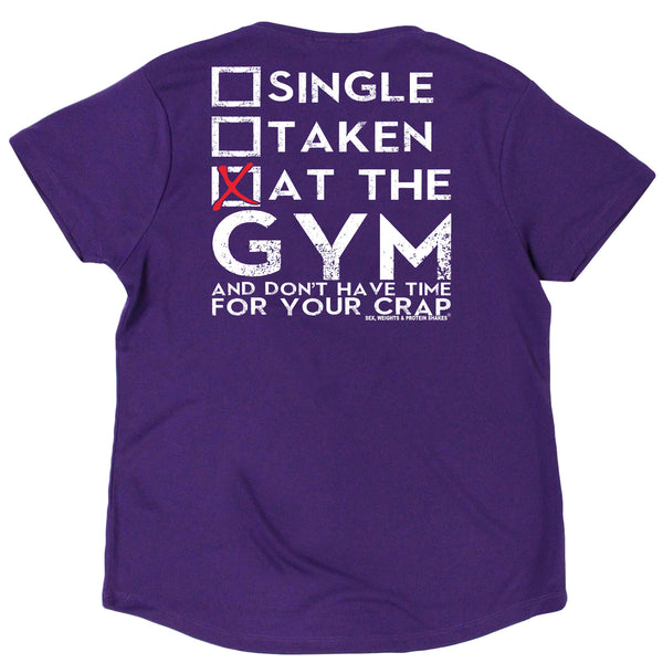 FB Sex Weights and Protein Shakes Womens Gym Bodybuilding Tee - At The Gym - V Neck Dry Fit Performance T-Shirt