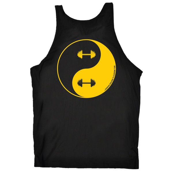 FB Sex Weights and Protein Shakes Gym Bodybuilding Vest - Dumbell Yin Yang - Bella Singlet Top