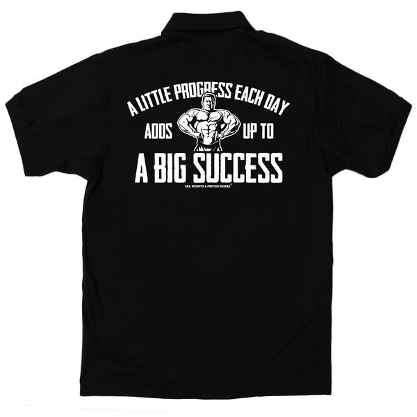 FB Sex Weights and Protein Shakes Gym Bodybuilding Polo Shirt - A Little Progress - Polo T-Shirt