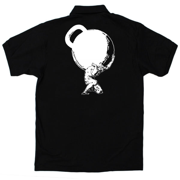 FB Sex Weights and Protein Shakes Gym Bodybuilding Polo Shirt - Atlas Kettlebell - Polo T-Shirt