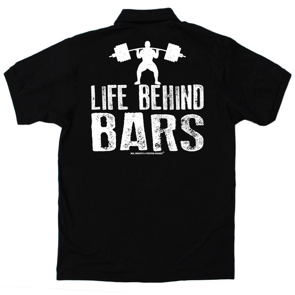 FB Sex Weights and Protein Shakes Gym Bodybuilding Polo Shirt - Life Behind Bars - Polo T-Shirt