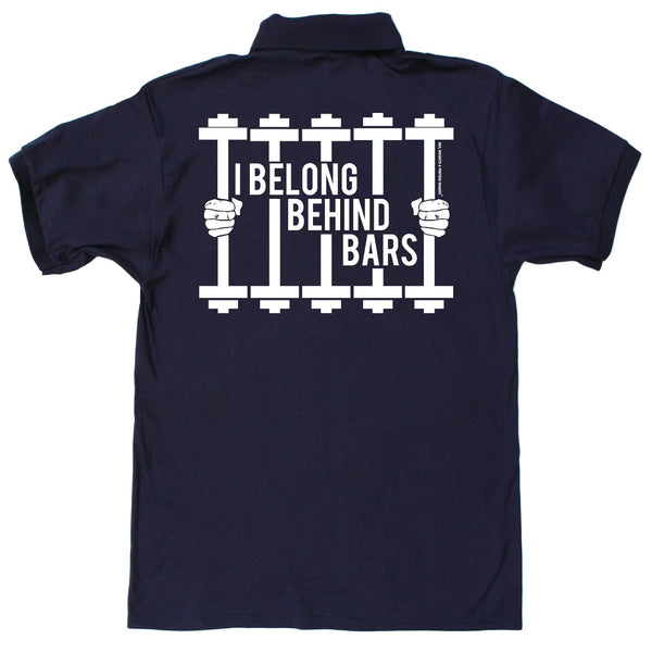 FB Sex Weights and Protein Shakes Gym Bodybuilding Polo Shirt - Belong Behind Bars - Polo T-Shirt