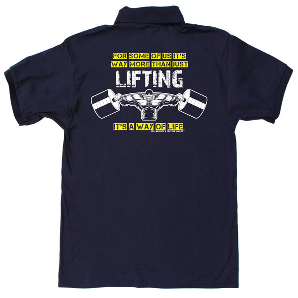 FB Sex Weights and Protein Shakes Gym Bodybuilding Polo Shirt - Lifting Way Of Life - Polo T-Shirt