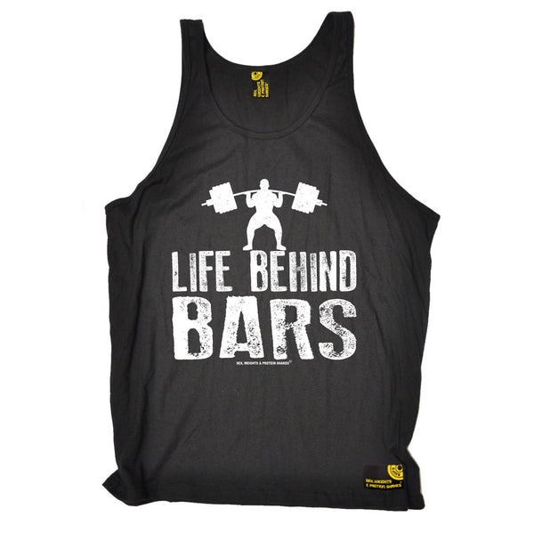 SWPS Life Behind Bars Weight Lifting Sex Weights And Protein Shakes Gym Vest Top