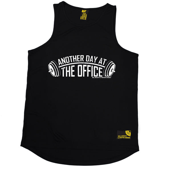 SWPS Another Day At The Office Sex Weights And Protein Shakes Gym Men's Training Vest