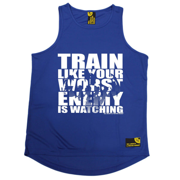 SWPS Train Like Your Enemy Is Watching Sex Weights And Protein Shakes Gym Men's Training Vest