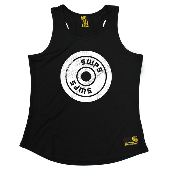 SWPS Weight Plate Big Logo Design Sex Weights And Protein Shakes Gym Girlie Training Vest