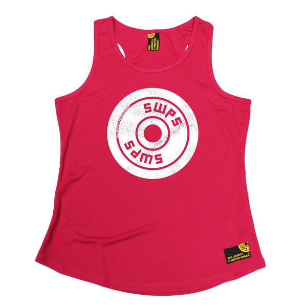 SWPS Weight Plate Big Logo Design Sex Weights And Protein Shakes Gym Girlie Training Vest