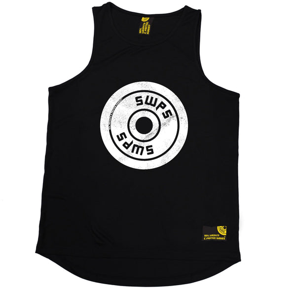 SWPS Weight Plate Big Logo Design Sex Weights And Protein Shakes Gym Men's Training Vest