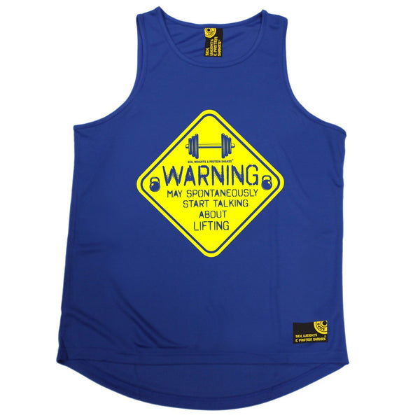 SWPS Warning Start Talking About Lifting Sex Weights And Protein Shakes Gym Men's Training Vest