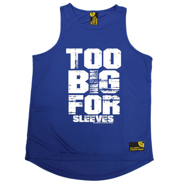 SWPS Too Big For Sleeves Sex Weights And Protein Shakes Gym Men's Training Vest