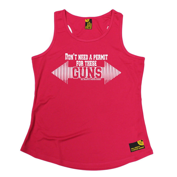 SWPS Don’t Need A Permit These Guns Sex Weights And Protein Shakes Gym Girlie Training Vest