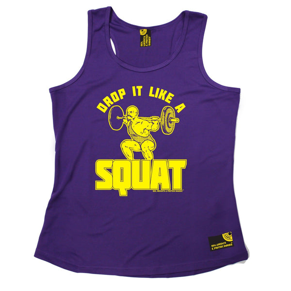 SWPS Drop It Like A Squat Sex Weights And Protein Shakes Gym Girlie Training Vest