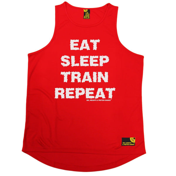 SWPS Eat Sleep Train Repeat Sex Weights And Protein Shakes Gym Men's Training Vest