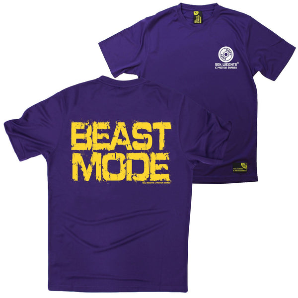 FB Sex Weights and Protein Shakes Gym Bodybuilding Tee - Beast Mode - Dry Fit Performance T-Shirt