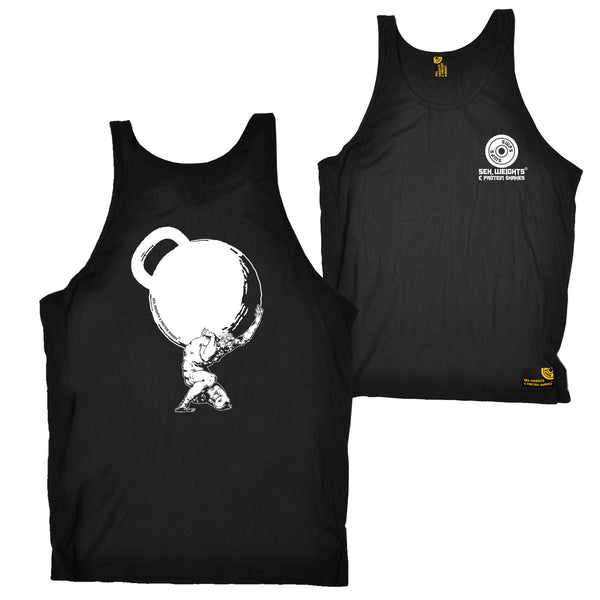 FB Sex Weights and Protein Shakes Gym Bodybuilding Vest - Atlas Kettlebell - Bella Singlet Top