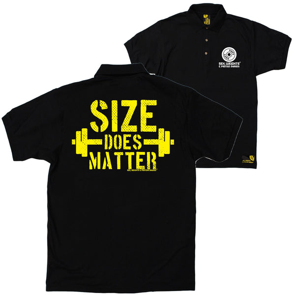 FB Sex Weights and Protein Shakes Gym Bodybuilding Polo Shirt - Size Does Matter - Polo T-Shirt