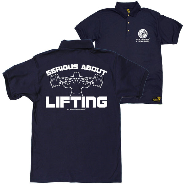 FB Sex Weights and Protein Shakes Gym Bodybuilding Polo Shirt - Serious About Lifting - Polo T-Shirt