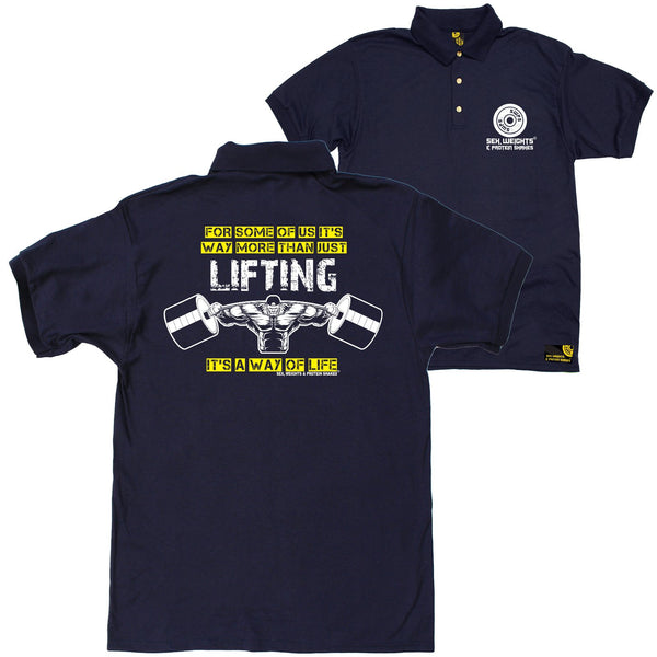 FB Sex Weights and Protein Shakes Gym Bodybuilding Polo Shirt - Lifting Way Of Life - Polo T-Shirt