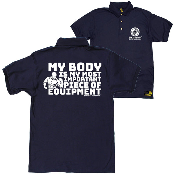 FB Sex Weights and Protein Shakes Gym Bodybuilding Polo Shirt - My Body Equipment - Polo T-Shirt