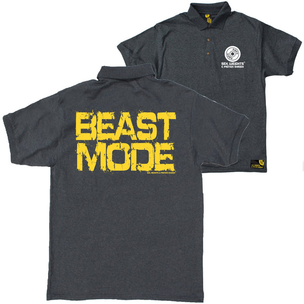 FB Sex Weights and Protein Shakes Gym Bodybuilding Polo Shirt - Beast Mode - Polo T-Shirt