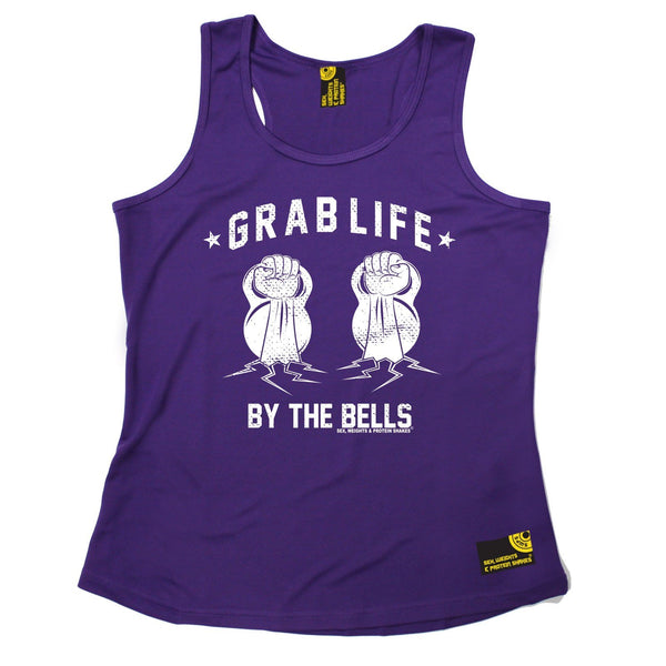 SWPS Grab Life By The Bells Sex Weights And Protein Shakes Gym Girlie Training Vest