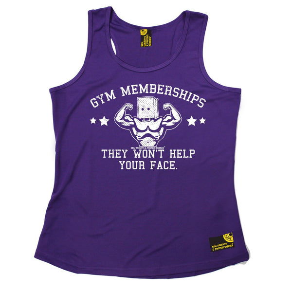 SWPS Gym Memberships ... Help Your Face Sex Weights And Protein Shakes Girlie Training Vest