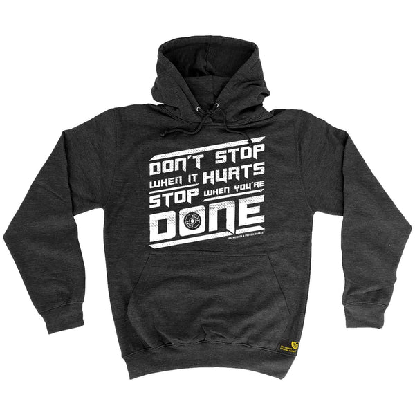 SWPS Don't Stop When It Hurts Sex Weights And Protein Shakes Gym Hoodie