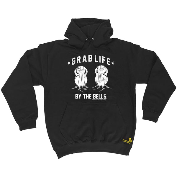 Sex Weights and Protein Shakes Grab Life By The Bells Sex Weights And Protein Shakes Gym Hoodie