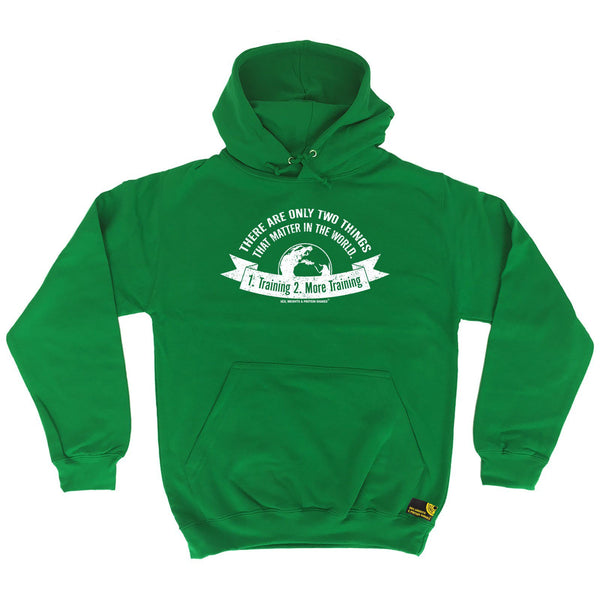SWPS Two Things Training More Training Sex Weights And Protein Shakes Gym Hoodie