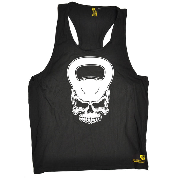 SWPS Kettlebell Skull Sex Weights And Protein Shakes Gym Men's Tank Top