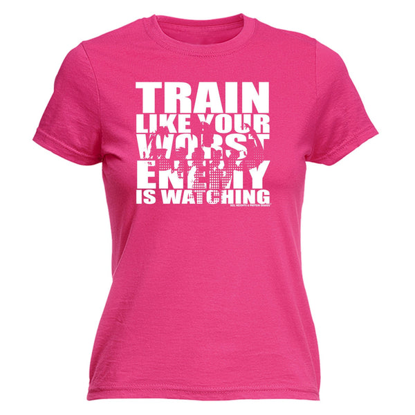 123t SWPS Women's TRAIN LIKE YOUR WORST ENEMY IS WATCHING - FITTED T-SHIRT