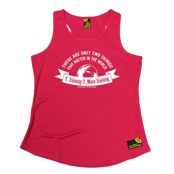 SWPS Two Things Training More Training Sex Weights And Protein Shakes Gym Girlie Training Vest