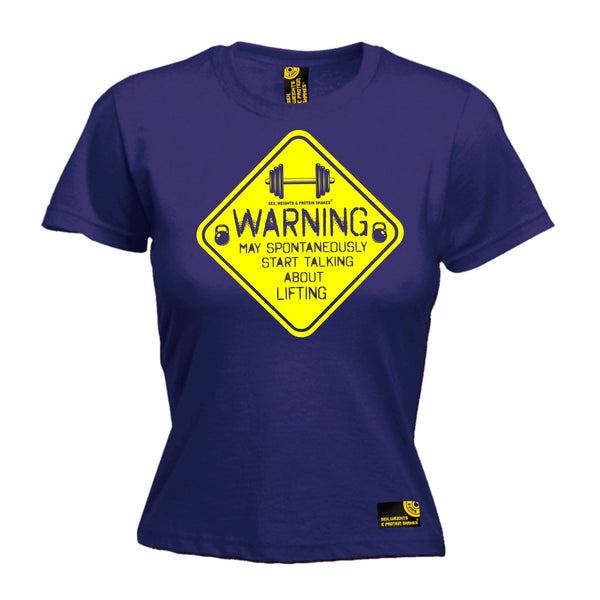 Warning May Spontaneously ... Lifting Women's Fitted T-Shirt