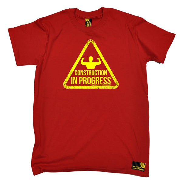 SWPS Men's Construction In Progress Sex Weights And Protein Shakes Gym T-Shirt